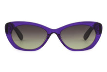 Load image into Gallery viewer, Esme Sunglasses Paul Taylor Esme K226 Deep transparent Violet FRONT with Purple Marble TEMPLES 
